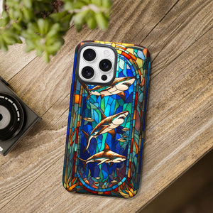 Shark Stained Glass for iPhone 16 Pro Max Case, Shark iPhone 16 Pro Max Case, Shark Phone case, Stained Glass Phone Case