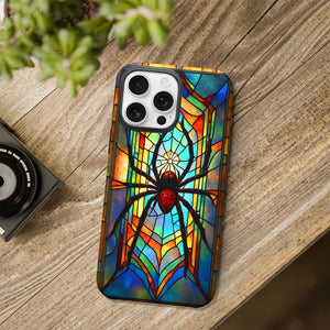 Spider Stained Glass for iPhone 16 Pro Max Case, Spider iPhone 16 Pro Max Case, Spider Phone case, Stained Glass Phone Case