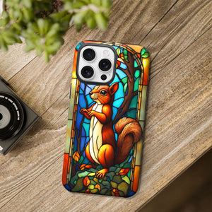 Squirrel Stained Glass for iPhone 16 Pro Max Case, Squirrel iPhone 16 Pro Max Case, Squirrel Phone case, Stained Glass Phone Case