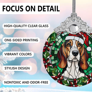 Christmas Dog Stained Glass Ornament | Unique Holiday Gift for Dog Lovers | Treeing Walker Coonhound