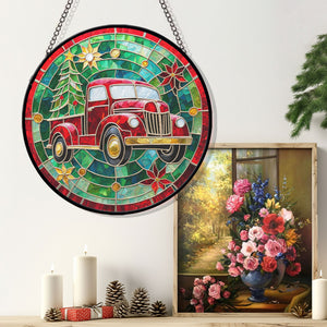 Truck Stained Glass Suncatcher, Truck  Suncatcher for Windows Stained Glass