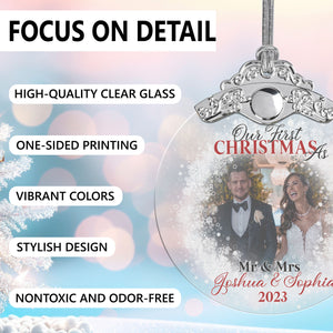 First Christmas Married Glass Ornaments: Elegant Holiday Keepsakes for Newlyweds 2024 - A01