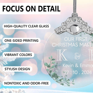 First Christmas Married Glass Ornaments: Elegant Holiday Keepsakes for Newlyweds 2024 - A28