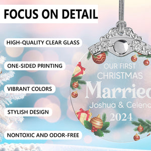 First Christmas Married Glass Ornaments: Elegant Holiday Keepsakes for Newlyweds 2024 - A27