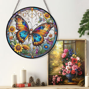 butterfly Stained Glass Suncatcher, butterfly Suncatcher for Windows Stained Glass