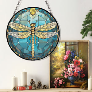 Dragonfly Stained Glass Suncatcher, Dragonfly Suncatchers for Windows Stained Glass