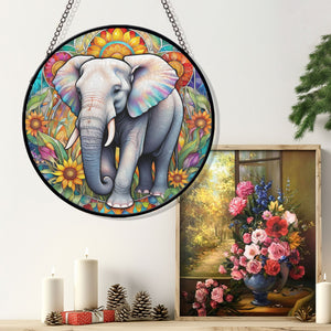 elephant Stained Glass Suncatcher, elephant Suncatcher for Windows Stained Glass