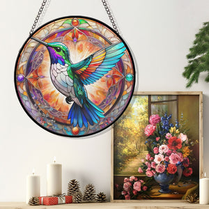 Hummingbird Stained Glass Suncatcher, Hummingbird Suncatchers for Windows Stained Glass