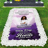 Personalized Memorial Grave Blanket, Custom Memorial Grave Blanket : Forever remembered forever missed, your wings were ready but my heart was not