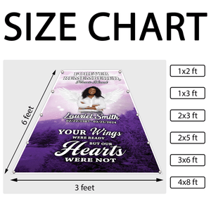 Personalized Memorial Grave Blanket, Custom Memorial Grave Blanket : Forever remembered forever missed, your wings were ready but my heart was not