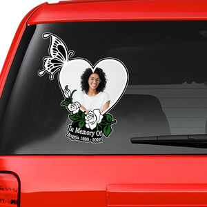 Custom In Loving Memory Sticker Rose White Memorial decal car : in memory of