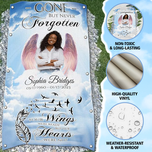 Custom Memorial Grave Blanket : Gone But Never Forgotten