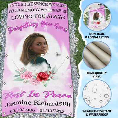 Custom Memorial Grave Blanket : Rest in Peace