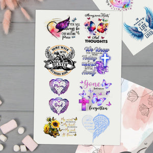 23pcs Memorial Sticker, in Memory of Memorial Decals. Loss of Loved One Car Sticker Watercolor, Memorial Sticker A01