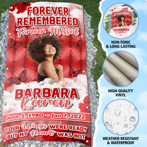 Custom Memorial Grave Blanket : Forever remembered forever missed, your wing were ready but my heart was not