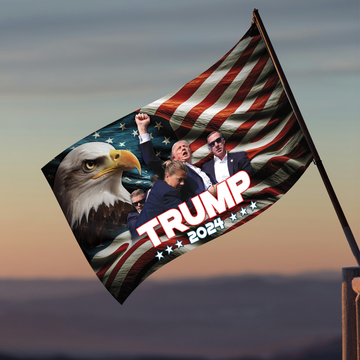 Support Trump 2024 Flag Double-side Printed, Trump 45 47 flag, 2024 Trump Flag