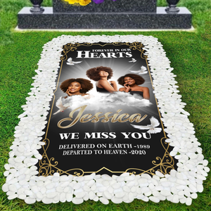 Custom Memorial Grave Blanket :  Forever in our Hearts