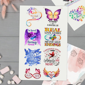 23pcs Memorial Sticker. Loss of Loved One Car Sticker Watercolor, Memorial Sticker A03