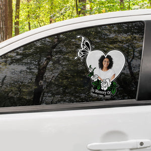 Custom In Loving Memory Sticker Rose White Memorial decal car : in memory of