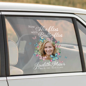 Custom In Loving Memory Sticker Personal Memory Decal Car : Now She Flies With Butterflies