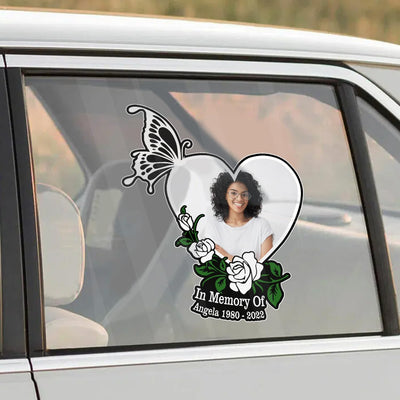 Custom In Loving Memory Sticker Rose White Memorial decal car : in memory of