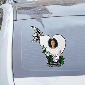 Custom In Loving Memory Sticker Rose White Memorial decal car : in memory of