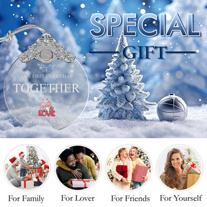 First Christmas Together Glass Ornaments: Elegant Holiday Keepsakes for Newlyweds 2024 - A43