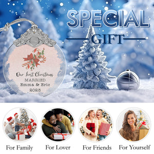 First Christmas Married Glass Ornaments: Elegant Holiday Keepsakes for Newlyweds 2024 - A35