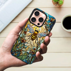 Bee Stained Glass for iPhone 16 Pro Max Case, Bee iPhone 16 Pro Max Case, Bee Phone case, Stained Glass Phone Case