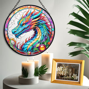 Dragon Stained Glass Suncatcher, Dragon Suncatcher for Windows Stained Glass