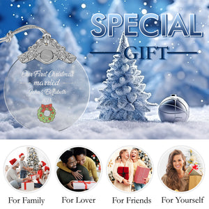 First Christmas Married Glass Ornaments: Elegant Holiday Keepsakes for Newlyweds 2024 - A13