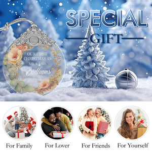 First Christmas Married Glass Ornaments: Elegant Holiday Keepsakes for Newlyweds 2024 - A04