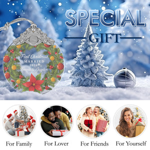 First Christmas Married Glass Ornaments: Elegant Holiday Keepsakes for Newlyweds 2024 - A11