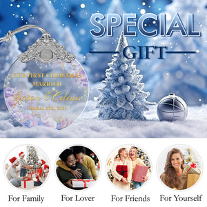 First Christmas Married Glass Ornaments: Elegant Holiday Keepsakes for Newlyweds 2024 - A02