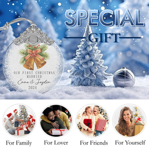 First Christmas Married Glass Ornaments: Elegant Holiday Keepsakes for Newlyweds 2024 - A03