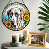 Great Dane Stained Glass Suncatcher, Great Dane Sunflower Suncatcher for Windows Stained Glass