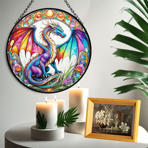 Irina Dragon Stained Glass Suncatcher, Irina Dragon Suncatchers for Windows Stained Glass