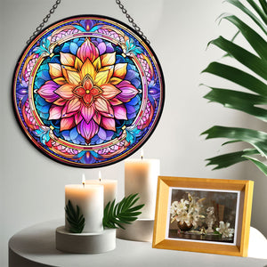 Mandala Stained Glass Suncatcher, Mandala Suncatcher for Windows Stained Glass