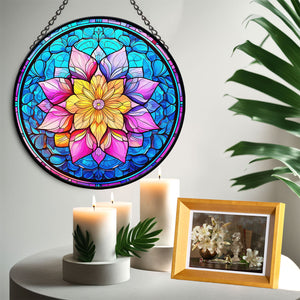 Mandala Stained Glass Suncatcher, Mandala Suncatcher for Windows Stained Glass