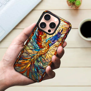 Phoenix Stained Glass for iPhone 16 Pro Max Case, Phoenix iPhone 16 Pro Max Case, Phoenix Phone case, Stained Glass Phone Case