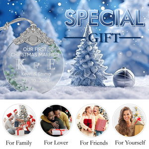 First Christmas Married Glass Ornaments: Elegant Holiday Keepsakes for Newlyweds 2024 - A28