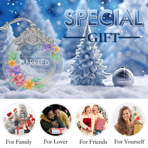 First Christmas Married Glass Ornaments: Elegant Holiday Keepsakes for Newlyweds 2024 - A25