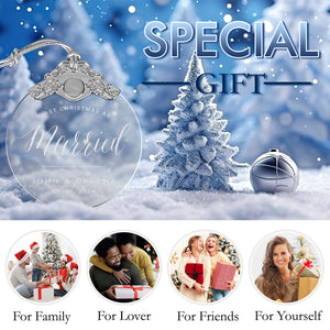 First Christmas Married Glass Ornaments: Elegant Holiday Keepsakes for Newlyweds 2024 - A18