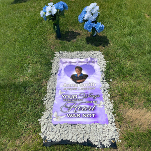 Personalized Memorial Grave Blanket, Custom Memorial Grave Blanket : in loving memory of, your wings were ready but my heart was not