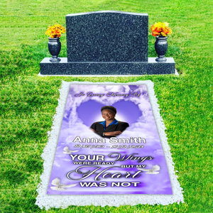 Personalized Memorial Grave Blanket, Custom Memorial Grave Blanket : in loving memory of, your wings were ready but my heart was not