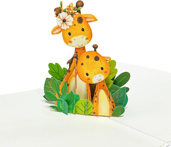 Custom Folding Greeting Card | Personalized Gift For Mom | Best Mom Ever | Giraffe