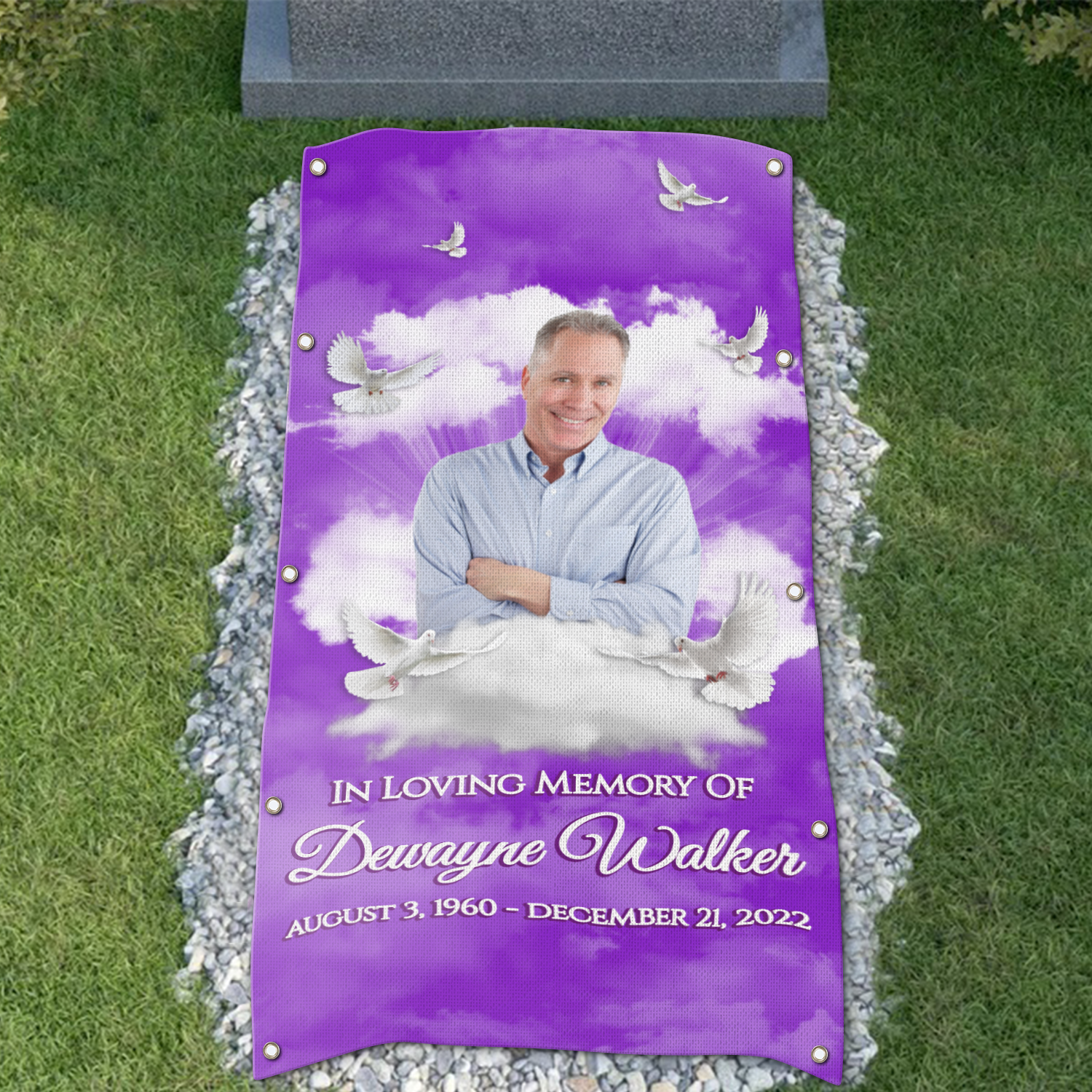Custom Memorial Grave Blanket For Dad For Mom : In Loving Memory Grave Blanket