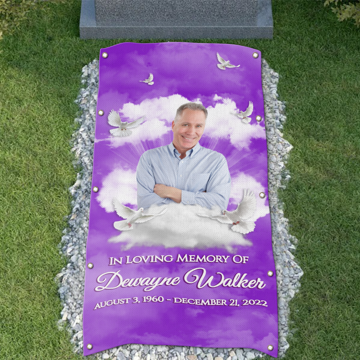 Custom Memorial Grave Blanket For Dad For Mom : In Loving Memory Grave Blanket