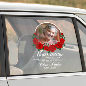 Custom In Loving Memory Sticker, Personalized Memorial Decal Car : your wings were ready