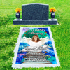 Custom Memorial Grave Blanket : in loving memory of, in loving memory of, because someone we love is in heaven